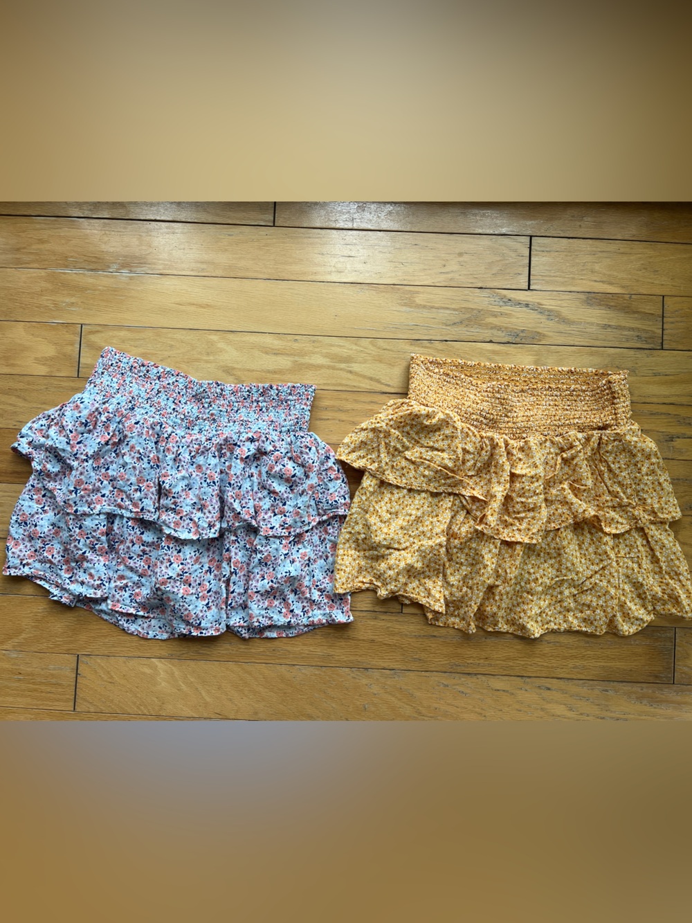 Cat & Jack Girls' Floral Ruffle Skirts - Yellow and Pink Multi